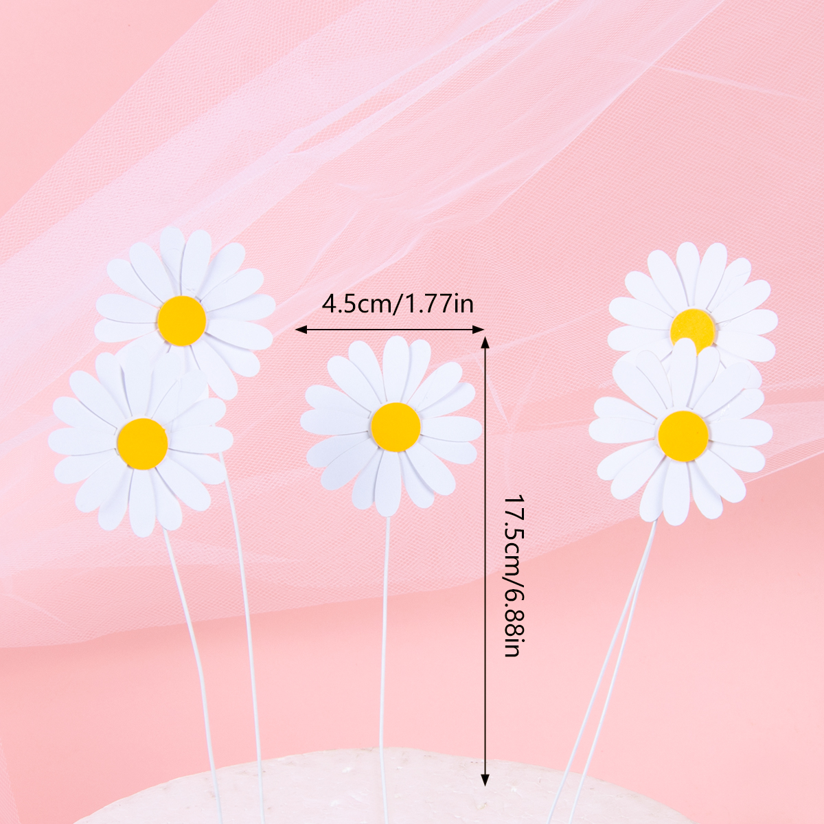 Gänseblümchen Geburtstags feier Dekoration Gänseblümchen Blume Papier Banner Platte Strohhalme Kuchen Deckel Art alles Gute zum Geburtstag Party Baby Party liefert: Licht Grau