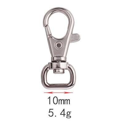 5 stk metallposer stropp spenner hummer lås krage karabinkrok diy nøkkelring bag del tilbehør: 10mm 5 d 4 spenne