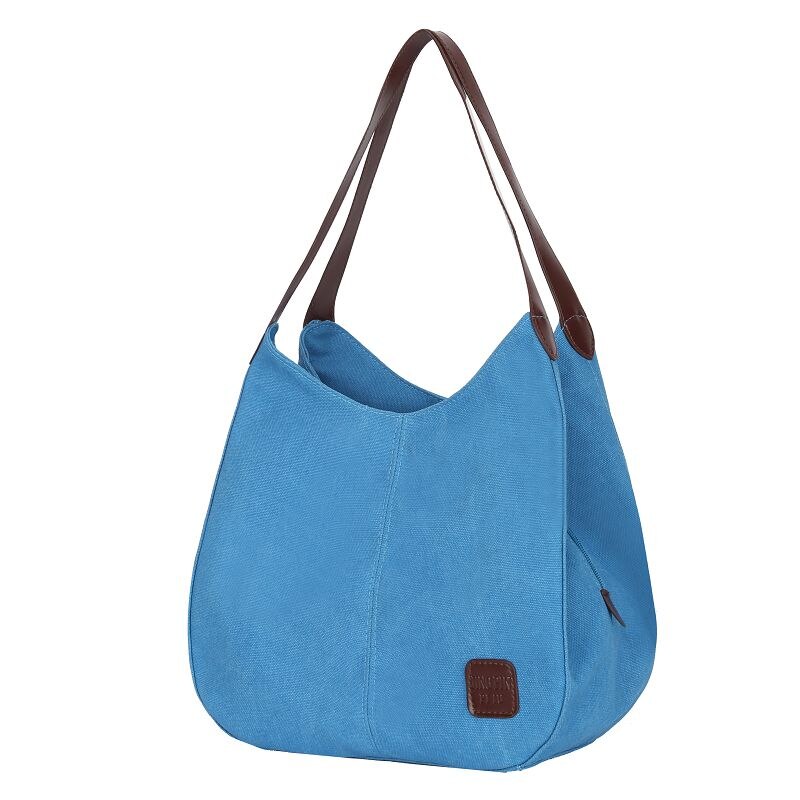 Bolsas de luxo bolsas femininas designer nova lona bolsa selvagem arte simples coreano ombro compartimento casual: blue