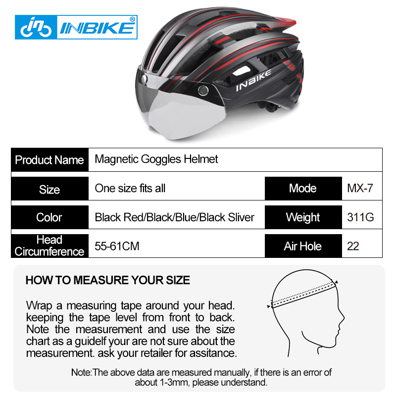 Inbike Fahrrad helme für Männer mit Lichtern Ultraleichtes Fahren Ich bin Freien Magnet brille Helm Fahrrad Helm Mann Fahrrad zubehör