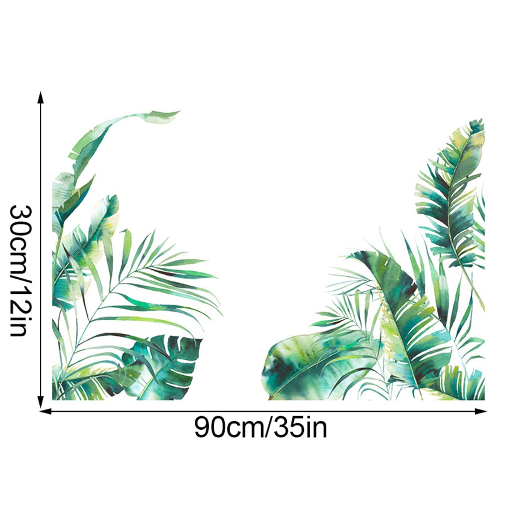 Tropical Leaf Wall Sticker Living Room Bedroom Leaves Decal Home Office Wall PVC Decoration