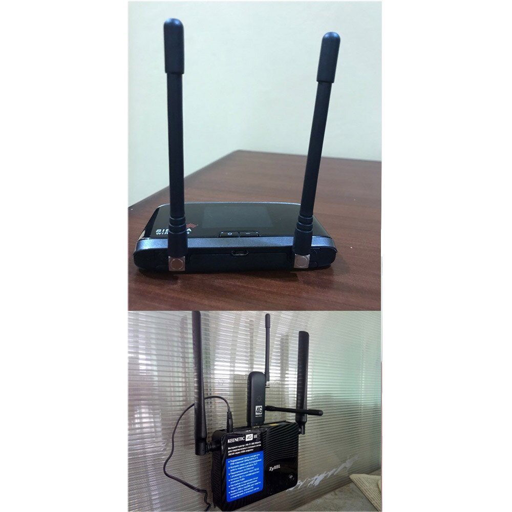 Eightwood 2 stk mini gummi  ts9 antenne ,4g lte antenne for usb modem mifi mobil wifi hotspot