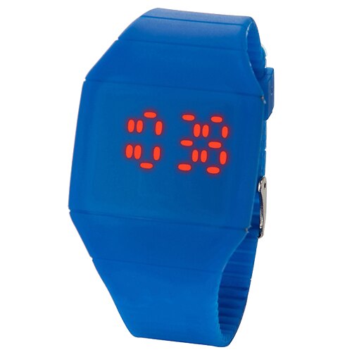 Led Digitale Horloges Mannen Vrouwen Touch Screen Horloges Ultra Dunne Horloges Mode Sport Horloges Siliconen Kinderen Horloges: 166888deepblue