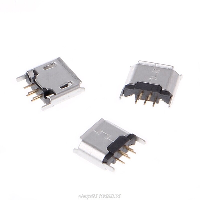 10 Pcs Micro Usb Type B Vrouwelijke Socket 180 Graden 5-Pin Smd Smt Solderen Jack N27 20