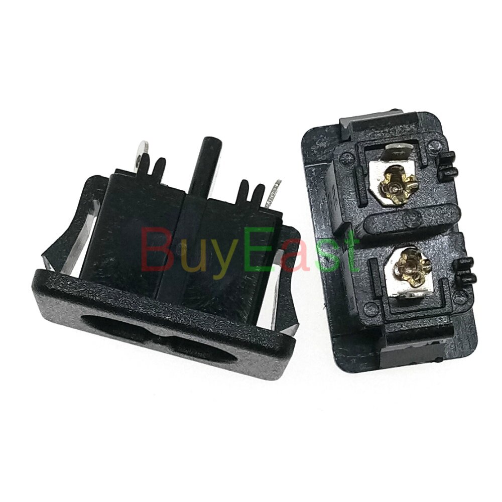 (Pack 3) Iec C8 Mannelijke Panel Mount Diy Reparatie Industriële Inlaat Stopcontact Max AC250V 2.5A