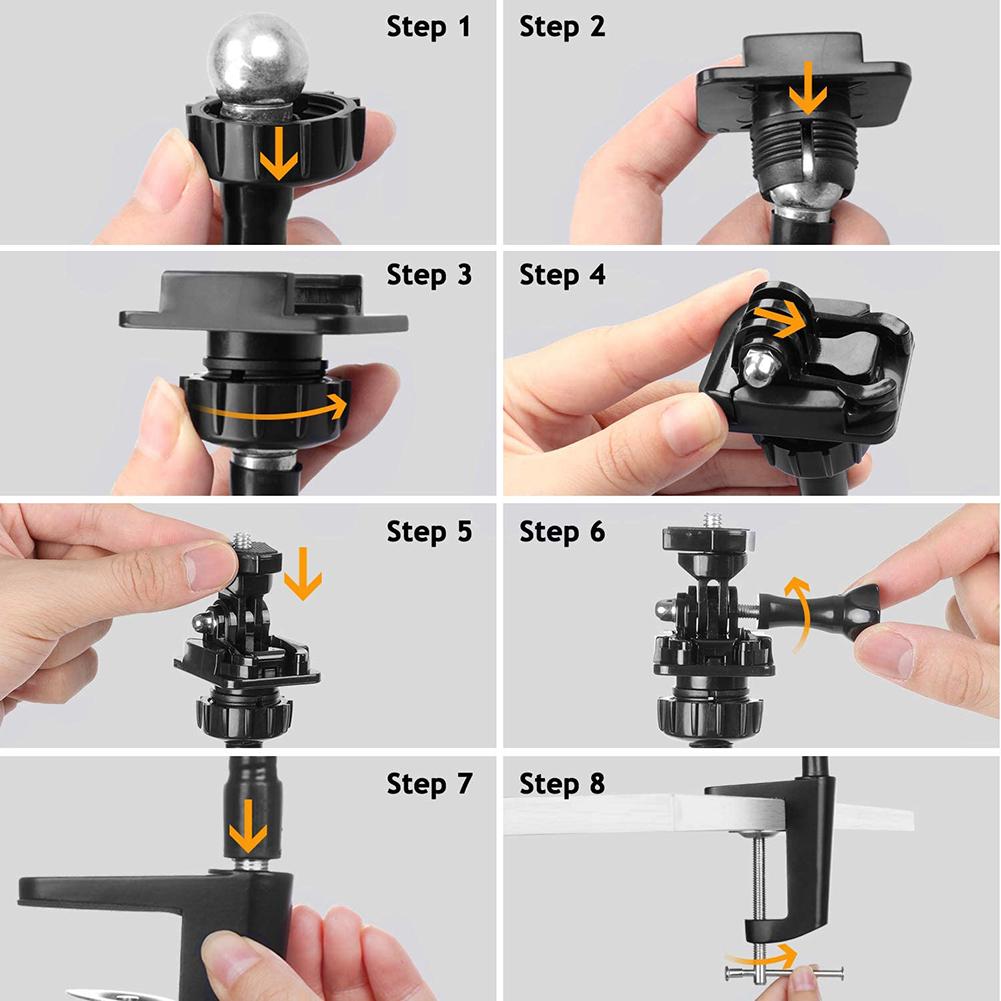 Desktop Suspension Boom Arm Mic Stand Scissor Mount Clamp For Logitech Webcam Brio 4K C925e C922x C922 C930e C930 C920 C615