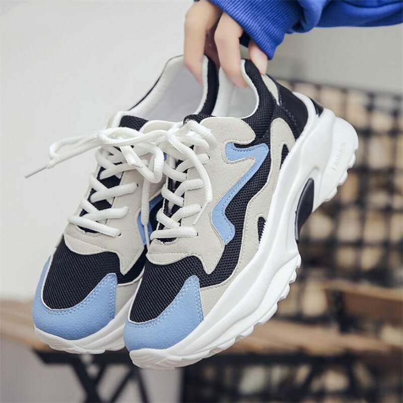 Dam skor höst sneakers dam plattform dam skor andas mesh dam vulkaniserade skor  t902