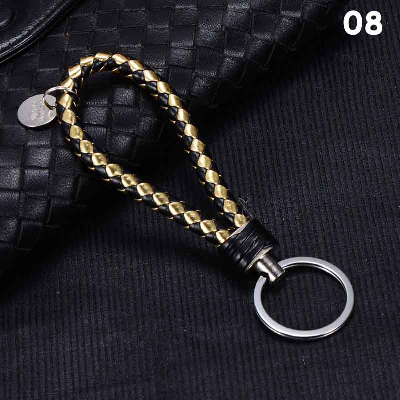 Fatti a mano Intrecciato PU Portachiavi In Pelle Catena Chiave Portachiavi In Metallo Portachiavi Auto Portachiavi Anello chiave Dell'automobile Chiave Pendente Del Sacchetto Accessori Anello: 8