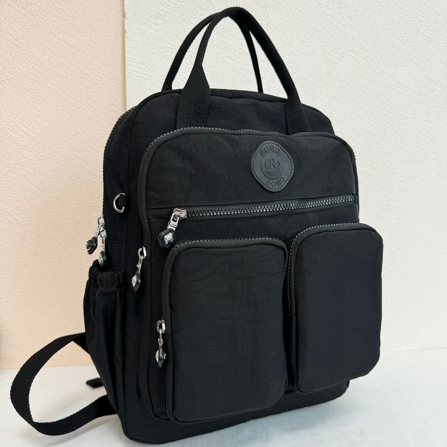 Multi-pocket Woman's Backpack Soft Handle Solid Color Nylon Travel Backpack Lightweight Casual School Backpacks