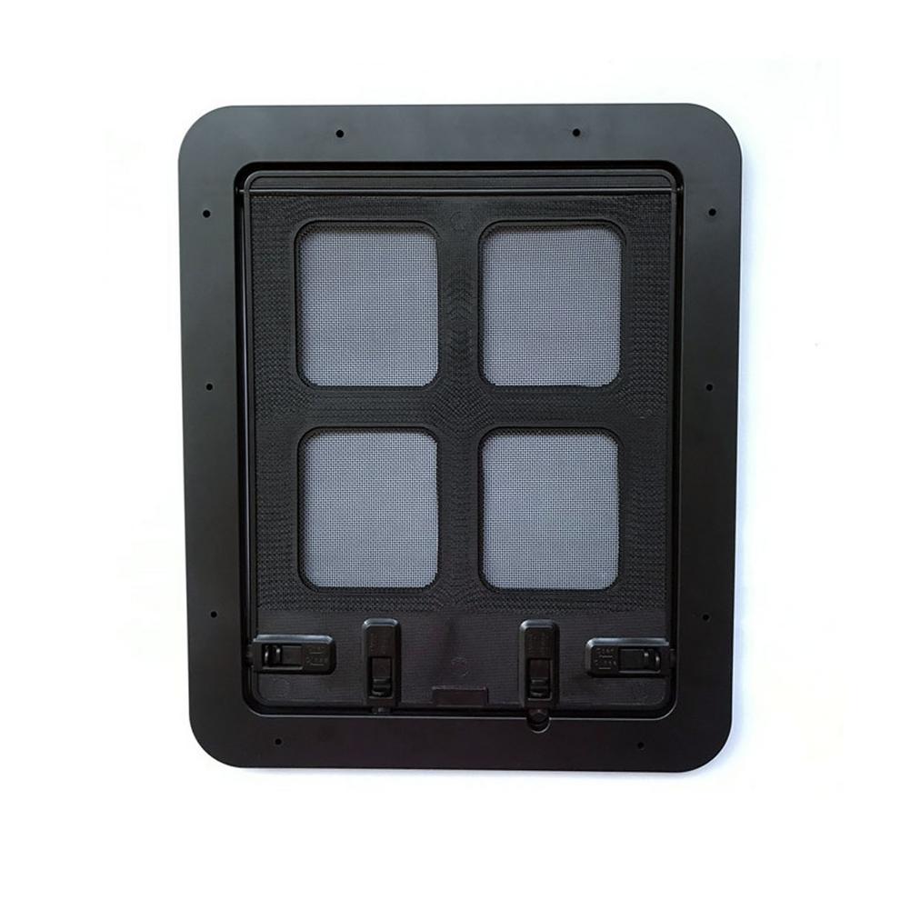 Verrouillable en plastique petite porte pour animaux de compagnie chien chat chaton écran porte avec gaze pour écran fenêtre sécurité rabat portes fournitures pour animaux de compagnie: Black