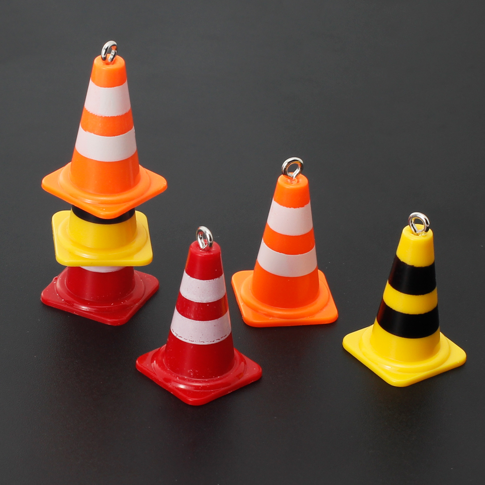 Mini breloques de Barricade amusantes, panneau routier en plastique, cônes de signalisation, pendentifs pour collier, boucles d'oreilles, porte-clés, fournitures de fabrication de bijoux à faire soi-même