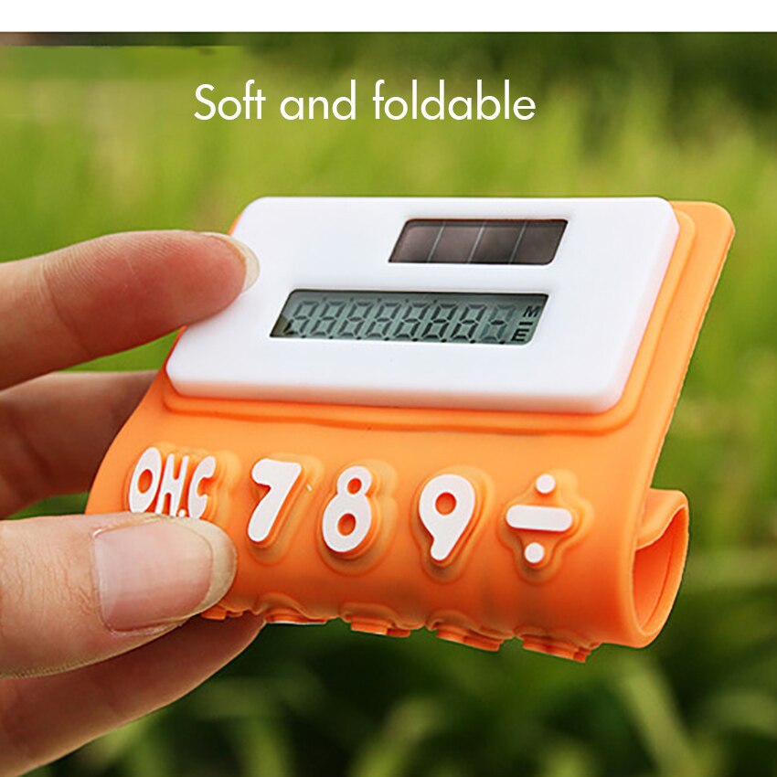 Mini Ultra Slim Silicone Calculator Foldable Pocket Solar Calculators 8 Digits Display Standard Function Student Calculator
