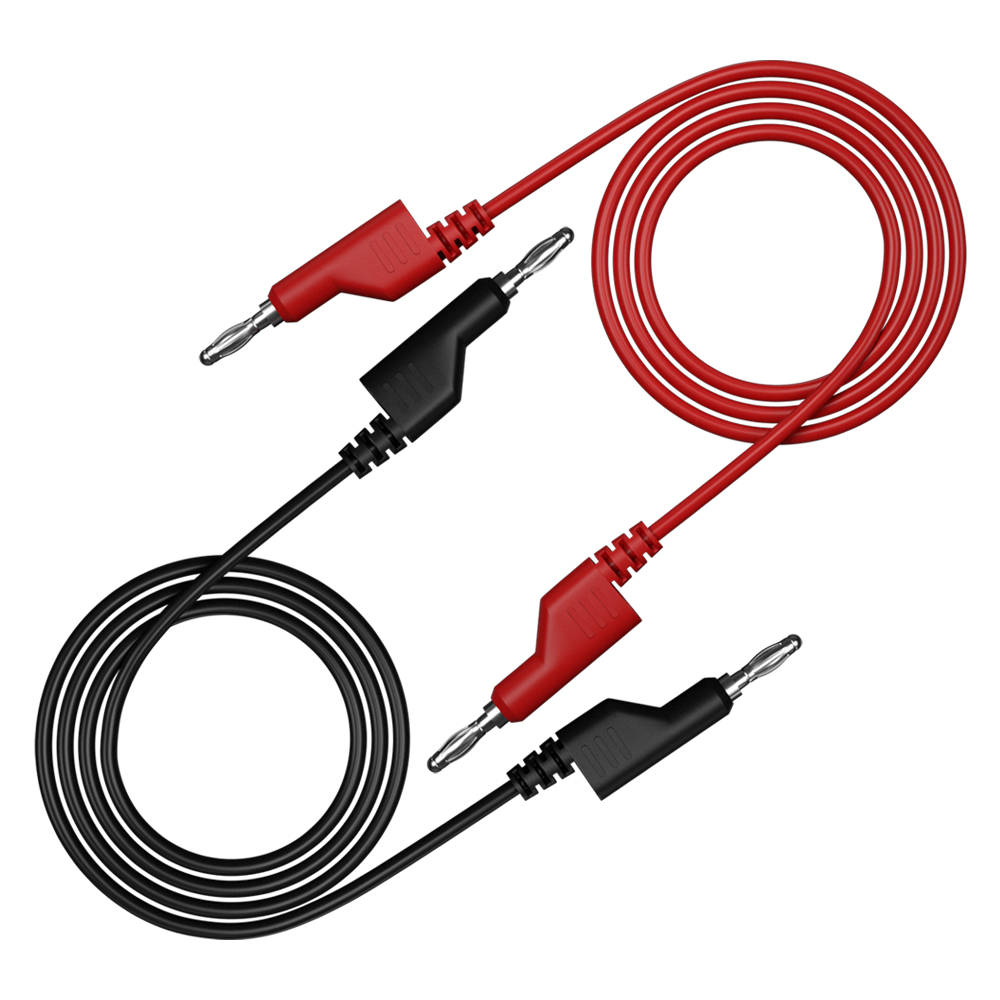 JZDZ 2pz 4mm spina a Banana a coccodrillo clip multimetro cavi di prova cavo linea ponticello filo 1m/3.3ft rosso nero: Arancione