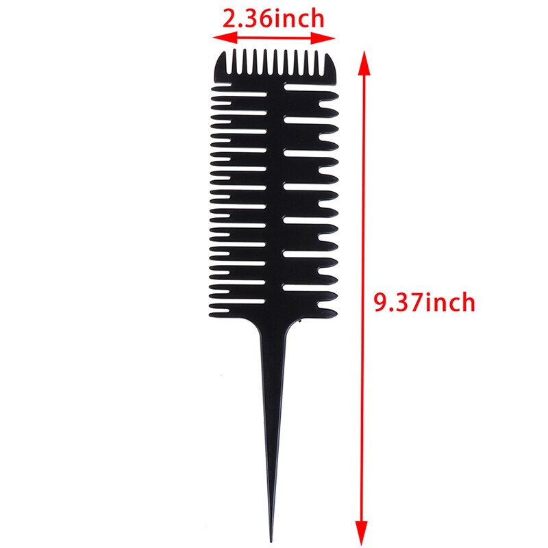 Easy To Use Weave Weaving Comb Hair Dye Styling Tool Salon Hair Dyeing Comb 3-Way Sectioning Highlight Comb: BK-B
