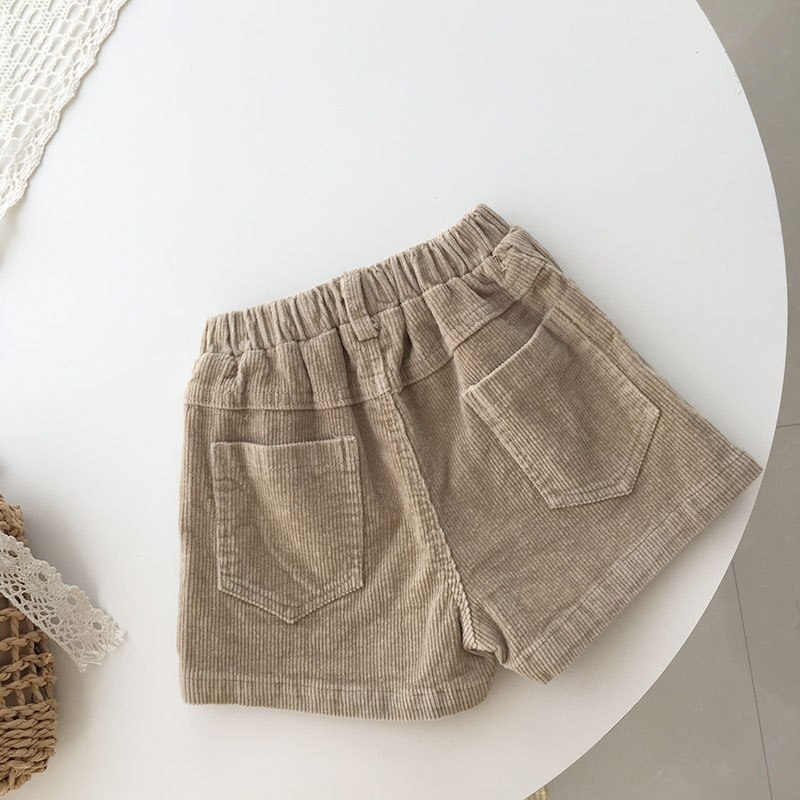 Pantalones cortos de pana para bebé de invierno otoño para niñas, bombachos bonitos de un botón, algodón, 1-5 años,