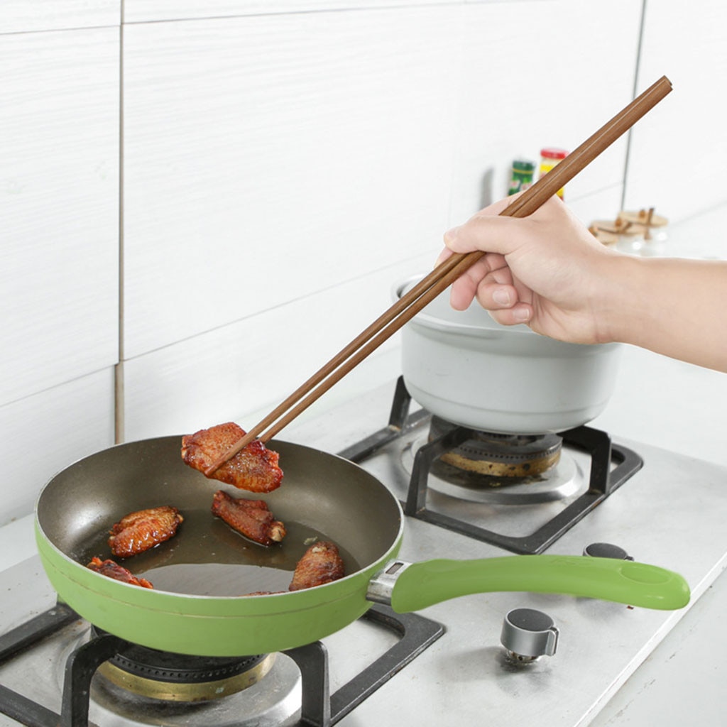 Palillos de cocina largos para cocinar, utensilios para Fideos Fritos, vajilla para el hogar, palillos de madera cómodos fritos de largo, 38CM #50