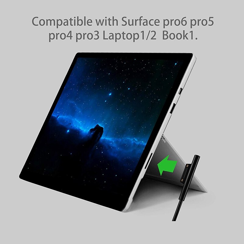 0.2M femelle USB-C câble de charge pour Surface Pro 6/5/4/3 Surface ordinateur portable 1/2, 45W 15V PD câble de charge