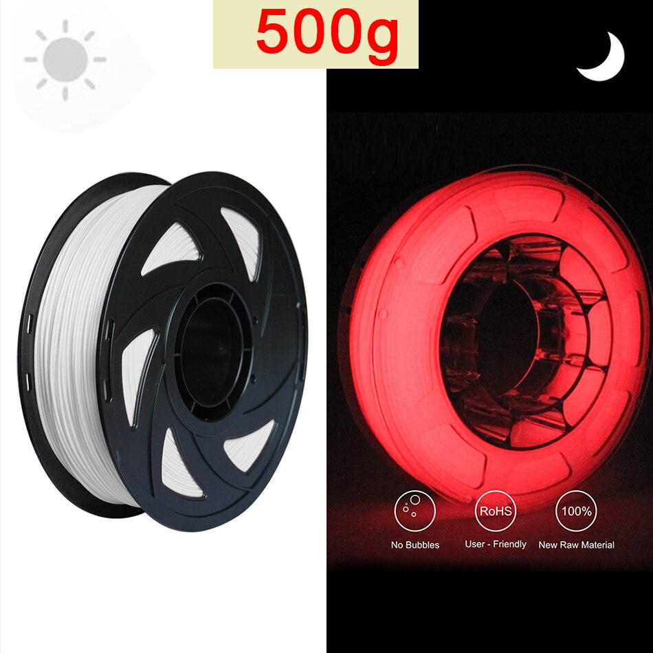 PLA glühen in das dunkel Nachtleuchtende Filament 1,75mm Kunststoff 3D Drucker Materialien glühend Regenbogen verrotten Glühwürmchen Grün Filamente: rot glühen- 500g