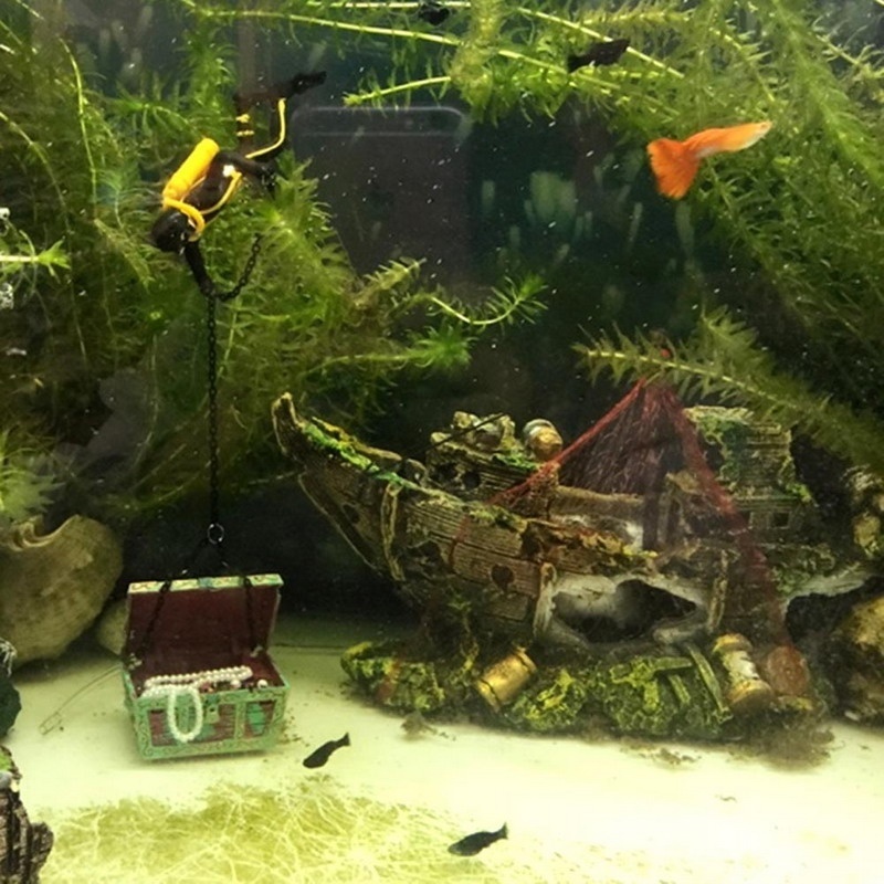 Décorations d'aquarium de poissons, bateau de Pirate de paysage, bateau de démêlage, en résine Vintage, accessoires d'aquarium de bateau, décorations pour la maison