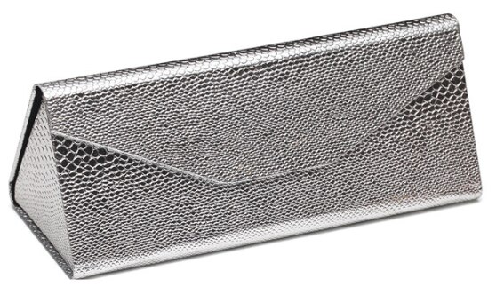 Opvouwbare Zonnebril Geval Vrouwen Spektakel Geval Leesbril Doos Eyewear Driehoek Container Beschermende Covers Zwart Lederen: c4 silver