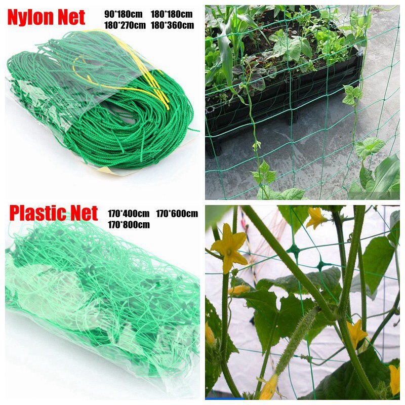 1pc Plastic Nylon Garden Netting Morning Glory Flower Vine Climbing Net Cucumber Plants Landing Net Frame Plants Grow Supports: 170-400cm(Plastic)