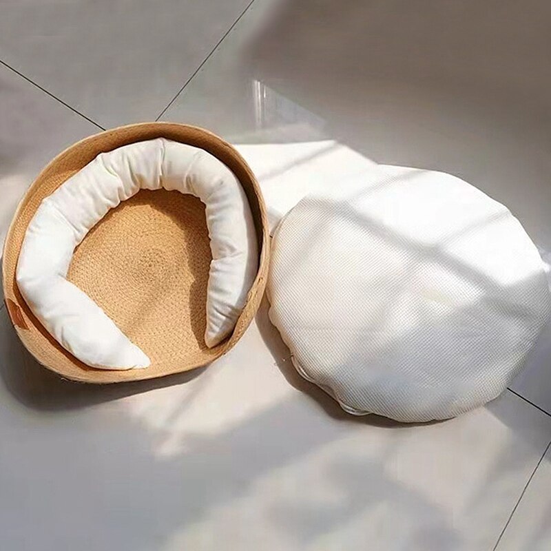 Honden Kat Warm Ronde Slapen Mand Zoete Kat Bed Gezellige Kitten Lounger Kussen Afneembare 2 En 1 Katten Bedden Wasbaar pet Cave