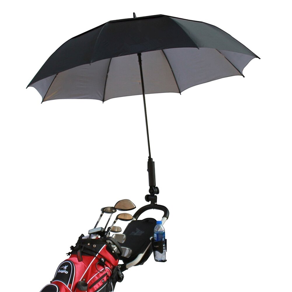 Stativ golfvogn justerbar vinkel drejestik kørestol tilbehør dobbeltlås paraplyholder holdbar universalcykel