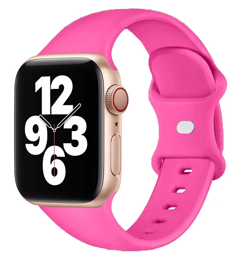 Silikoniranneke apple watch 44mm 40mm 45mm 41mm 42-38mm sport -rannekkeelle, iwatch-sarja 8 7 se 3 4 5 6 9 10 46mm 49mm: Ruskea / 14mm