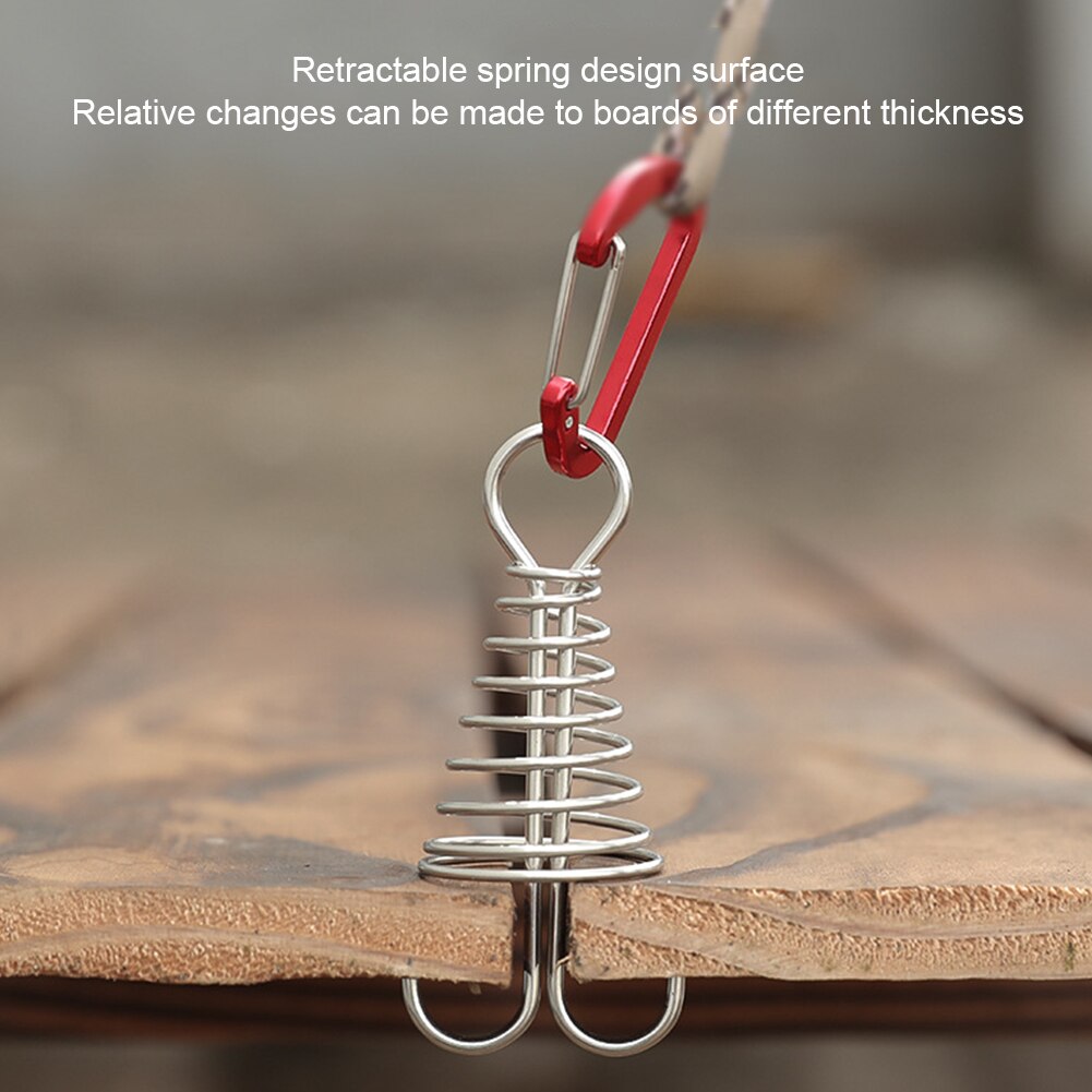 10 stück spiralförmige, federnde oktopus-heringe mit karabinerhaken, seilschnalle, zelthaken, brettheringe für camping und wandern