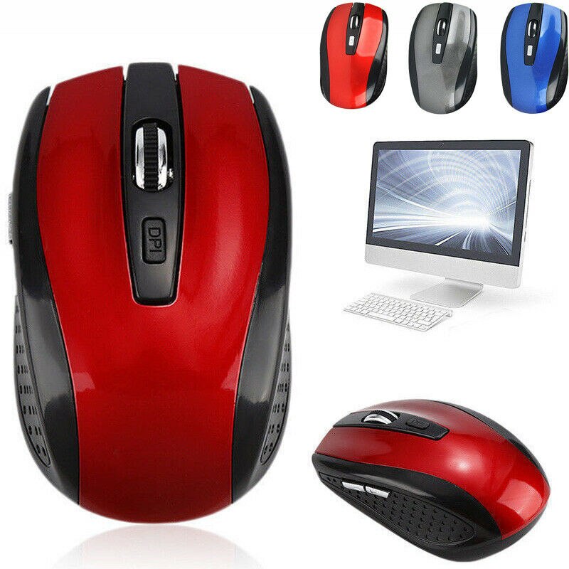 USB Wireless Mouse 1600DPI Adjustable Receiver Optical Computer Mouse 2.4GHz Ergonomic Mice For PC Laptop Mouse