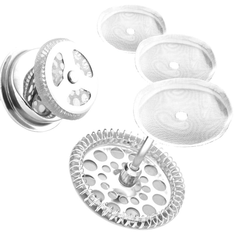 Q6PE 5 Stück Französisch Drücken Sie Ersatz-Kaffeefilter aus Edelstahl, 350 1000