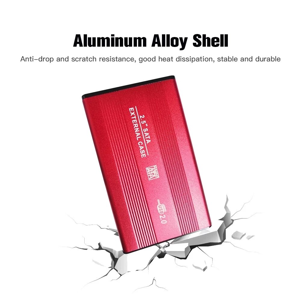 Aluminum 2.5 Inch External Hard Drive Disk Enclosure USB 2.0 to SATA HDD Case SSD Box For Laptop Drive Support 500G 1TB 2TB