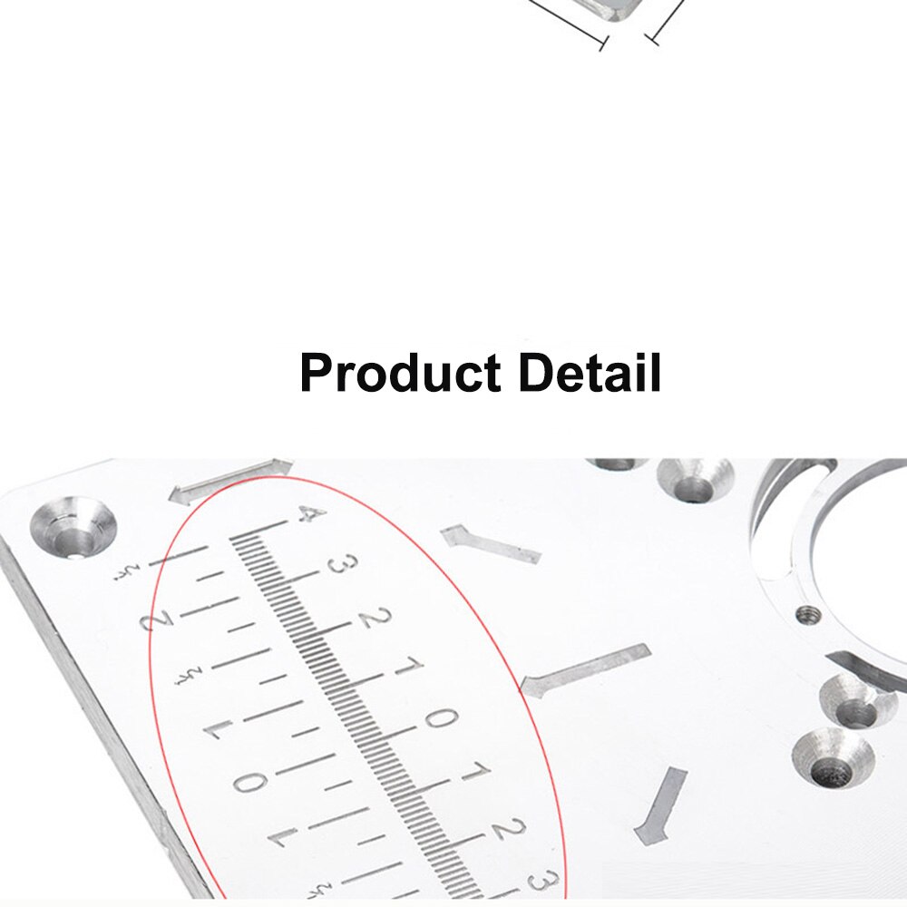 Aluminium Router Table Insert Plate Table For Woodworking Benches Router Plate Wood Tools Milling Trimming Machine With Rings