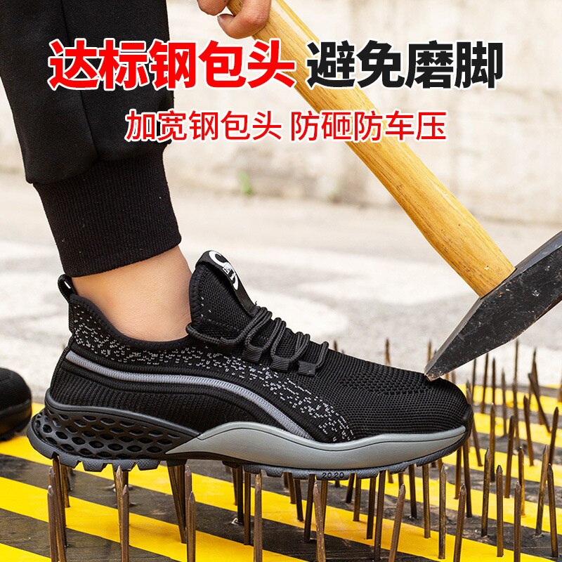 Dropshipping niezniszczalne obuwie robocze męskie i damskie stalowe Toe Air buty ochronne odporne na przebicie robocze trampki oddychające buty