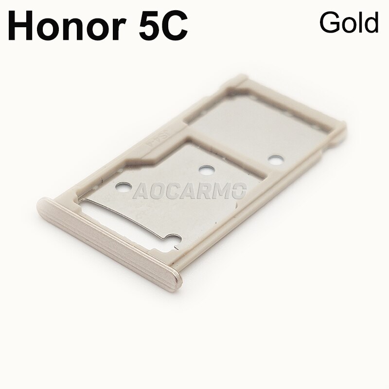 Aocarmo Grey/Silver/Gold SD MicroSD Holder Nano Sim Card Tray Slot For Huawei Honor 5C Replacement Part