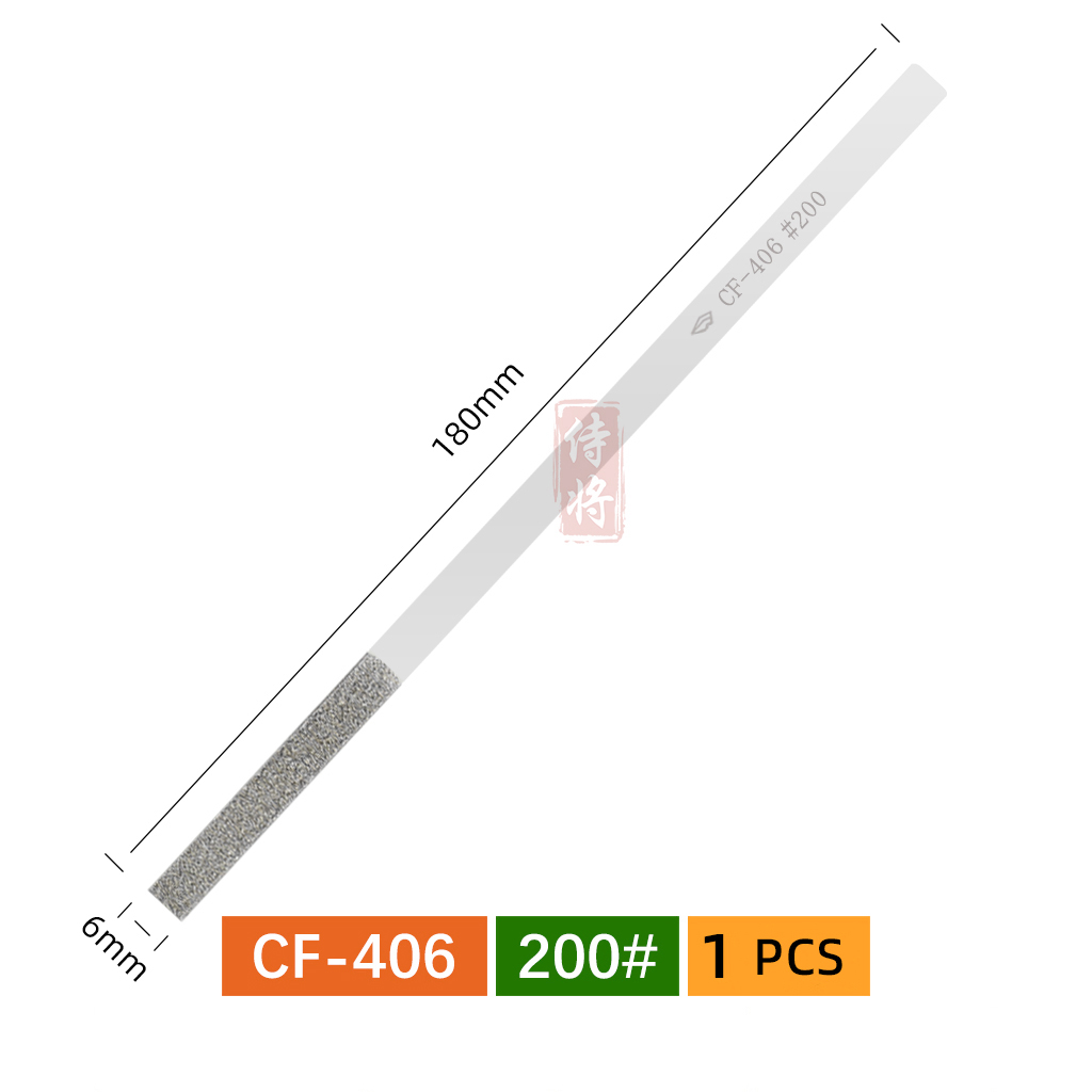 1 Uds. Lima plana de diamante con forma cónica para moler molde recortar herramientas manuales DIY CF402/404/406/408 150 # 200 # 400 #: Verde