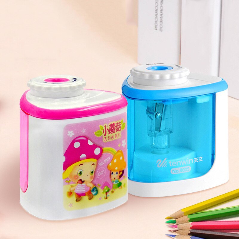 Tihoo 1 Hole Electric Pencil Sharpener Battery Operated Kids Safety Automatic Pencils Sharpeners Artist Pen Cutter Stationery