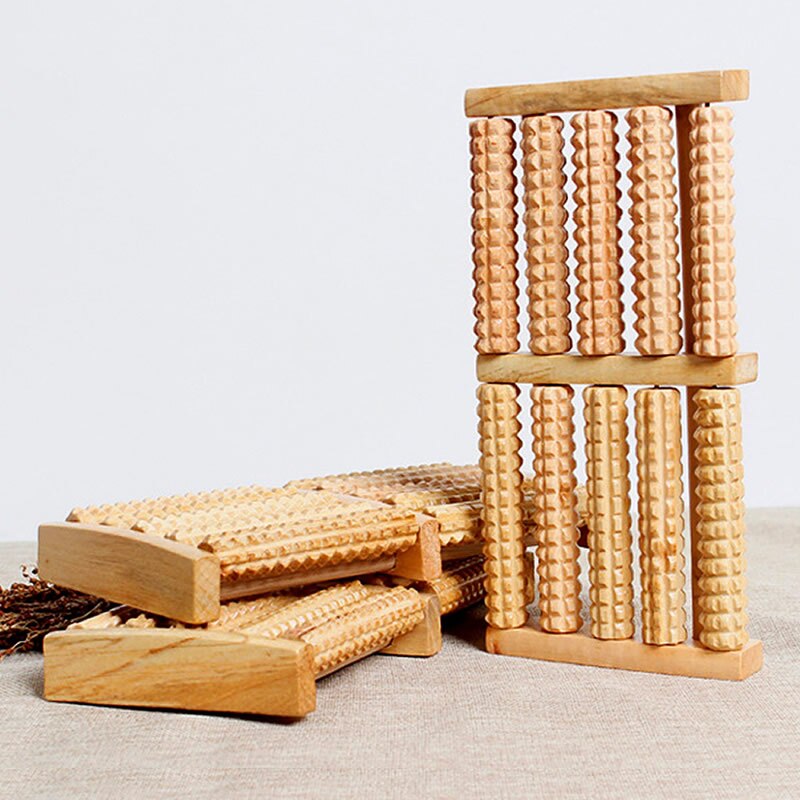 5 Ruwe Houten Roller Voet Massage Gezondheid Therapie Stress Relax Massage