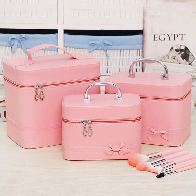 Cosmetic Bag Portable Large Capacity Manicure Beauty Storage Box Cosmetic Case Waterproof Lovely The MakeUp Bag