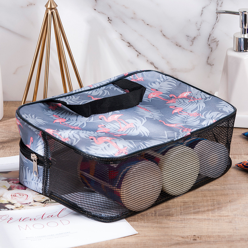 1 Pc Frauen Oxford machen-hoch Tasche Reißverschluss Vogel Kaktus drucken Kosmetik Lippenstift Organizer Reise Frauen Toilettartikel Lagerung Beutel