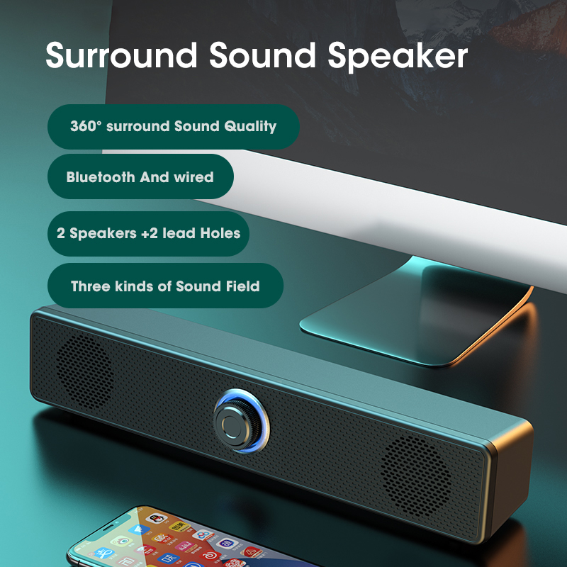 Computer Desktop High Bluetooth Wired Dual-purpose High-volume Microphone Two-in-one Speaker