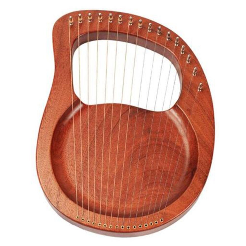 16 String Houten Lier Harp Metalen Snaren Mahonie Massief Hout String Instrument Met Stemsleutel: Default Title