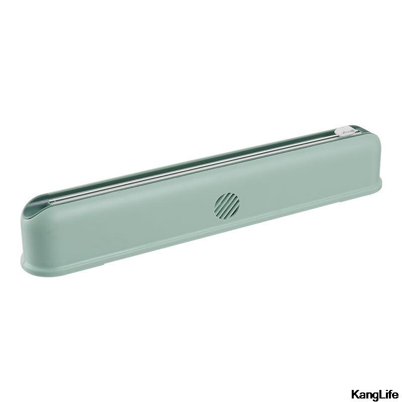 Vershoudfolie Snijder Zuignap Muur Opknoping Home Vershoudfolie Snijden Doos Keuken Divider Verstelbare Opslag Cutter Accessoires: green