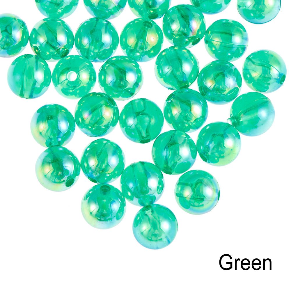 50pcs 8mm Colorful DIY Beads Round Acrylic Handmade Beads with Hole for Craft Making DIY Bracelet Necklace: green