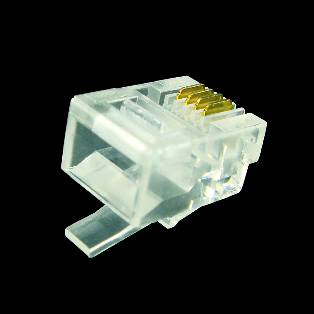 20pcs RJ11 6P2C 6P4C 6P6C Gold-Plated Telephone Internet Modular Plug Jack RJ-11 Connector Crystal Heads