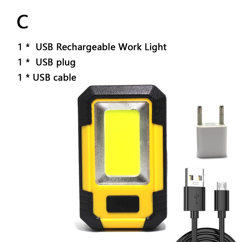 30w bærbare ledet arbeidslys usb oppladbare arbeidslys 3 moduser bilreparasjonslommelykt med magnetisk sokkel håndholdt arbeidslys: C
