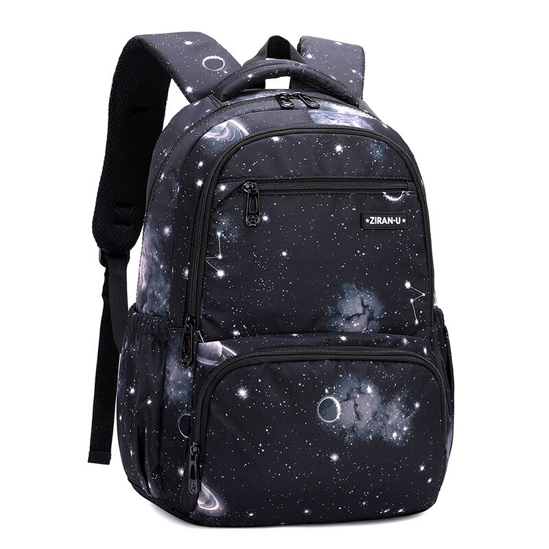 Waterdichte Nylon Schooltassen Voor Kinderen Schooltas Lichtgewicht Rugzak Meisjes Jongens Rugzakken Kids Schooltas Mochila Escolar: black starry sky S