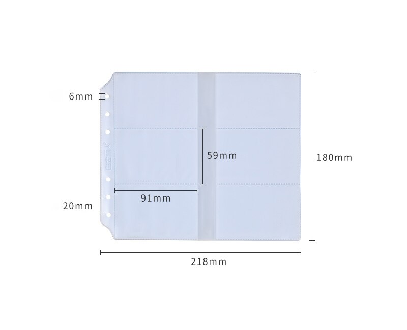 2PCS Business Card PVC Pockets, Plastic Pocket Page Sleeve A4 size, horizontal and vertical pockets