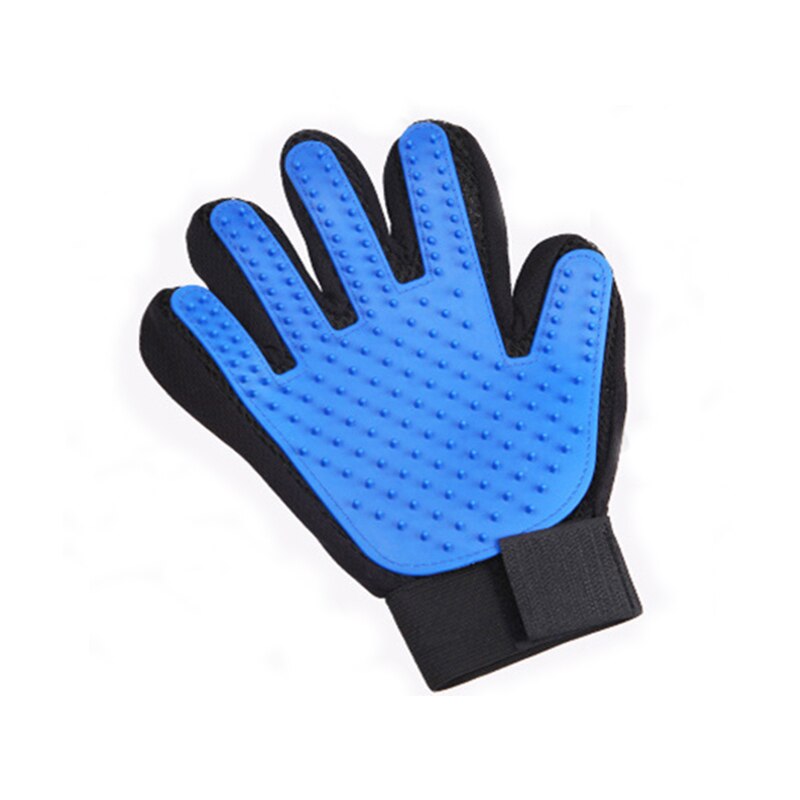 Weiche Silikon Hund Katze Haustier pinsel Handschuh Katze reinigung Sanfte Effiziente Katze Pflege Handschuh Hund Schlecht Liefert Haustier Handschuh kämme: links Hand / Blau