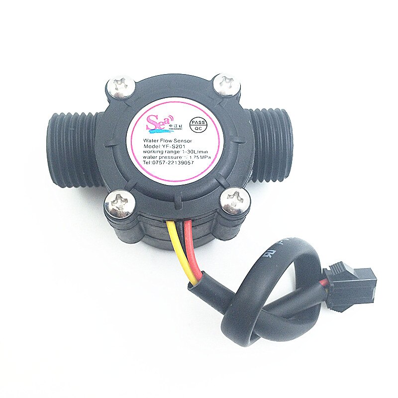 Medidor de flujo de agua YF-S201 G1/2, Sensor de flujo, indicador CONTADOR DE caudalimetro + sistema de flujo de agua LCD digital, 1-30L/min, 3-24V